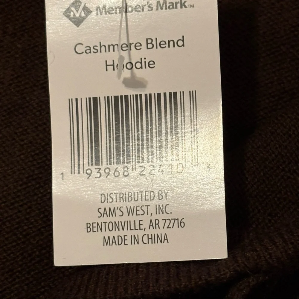 Member’s Mark Cashmere Blend‎ Brown Hoodie Sweater NWT Small